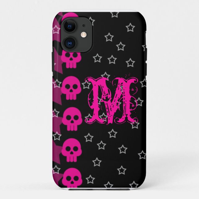 Coques Case-Mate iPhone Crâne fillette EMO Punk Rocker Monogramme IPHONE 5 (Dos)
