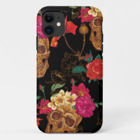 crâne floral