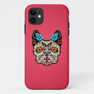 Coque Case-Mate iPhone Crâne Frenchie - rose de sucre