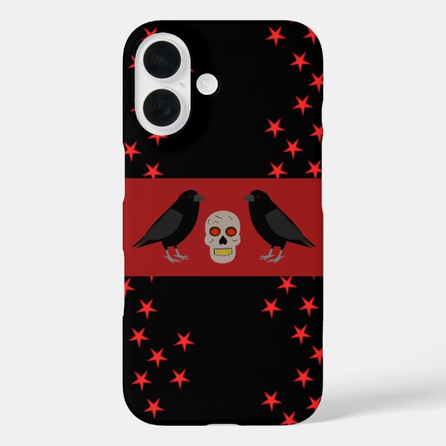Coques Case-Mate iPhone Crâne gothique et corbeaux gardiens Halloween (Verso)