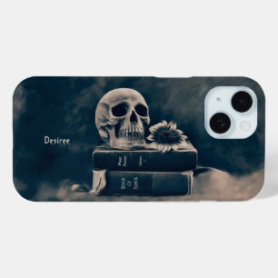 Coque Case-Mate iPhone Crâne gothique Vintage vieux livres Sombre Academi