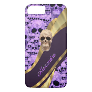 Coque Case-Mate iPhone Crâne gothique violet personnalisé