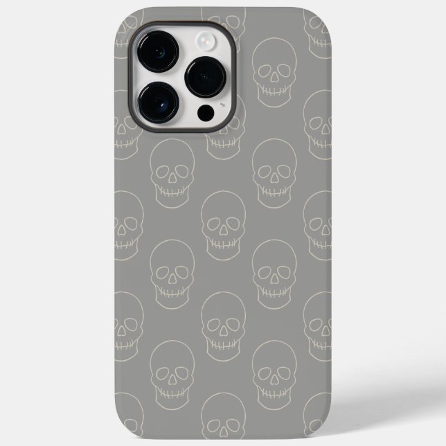 Coques Case-Mate iPhone Crâne - Gris Fantôme et Blanc Os (Verso)