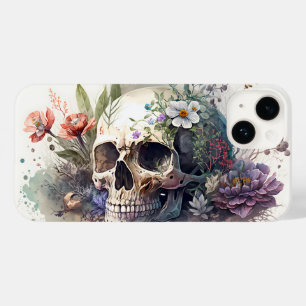 Coque Case-Mate iPhone Crâne Grunge Aesthétique Floral Aquarelle