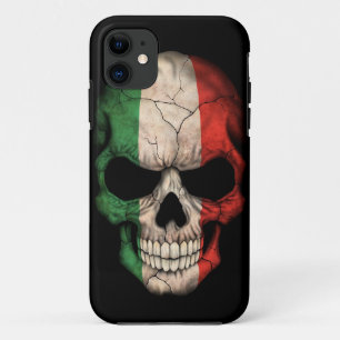 Coque Case-Mate Pour iPhone Crâne italien de drapeau sur le noir