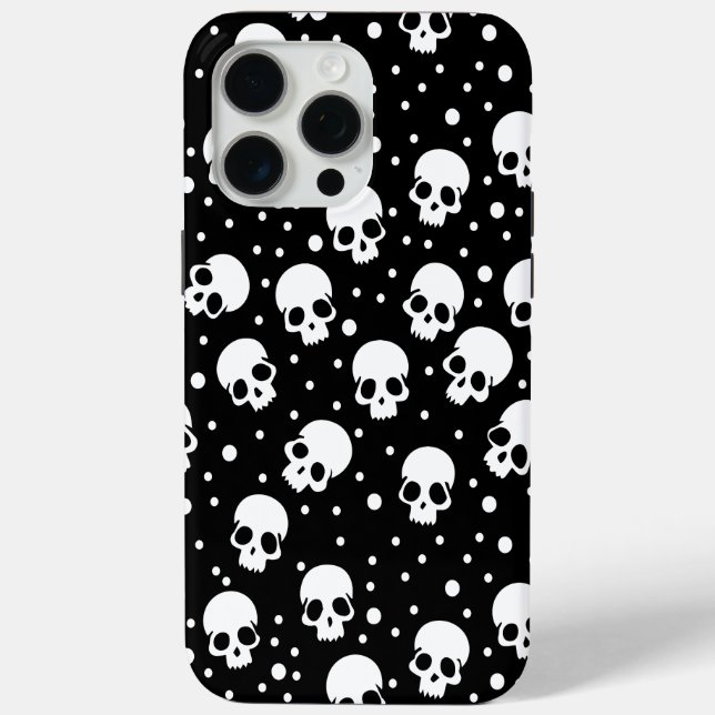 Coques Case-Mate iPhone Crâne monochrome Polka Dot (Verso)