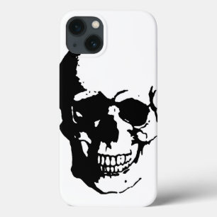 iPhone 13 Case Crâne - Noir & Blanc Métal Imaginaire Art