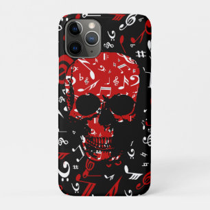 Coque Case-Mate Pour iPhone Crâne noir rouge de notes musicales