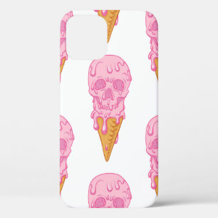Case-Mate iPhone Case Crâne rose - crème glacée. Contexte motif transpar