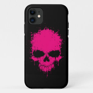 Coque Case-Mate iPhone Crâne rose d'éclaboussure d'égoutture