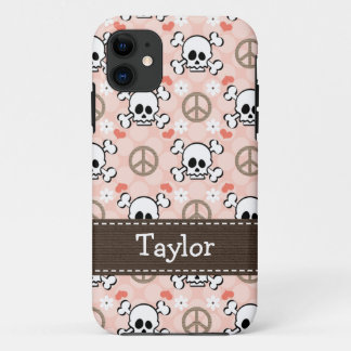 Etui iPhone Case-Mate Crâne rose et os croisés