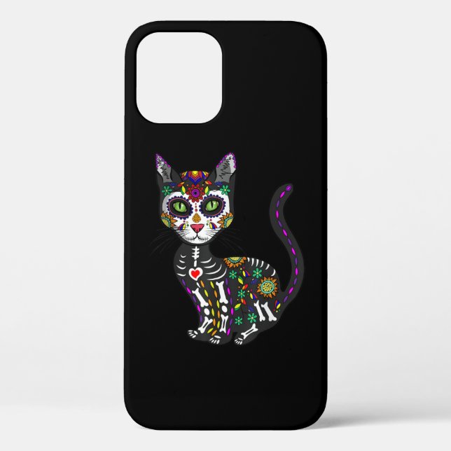 Coques Case-Mate iPhone Crâne sucre Chat mexicain Halloween Jour De La Mor (Verso)