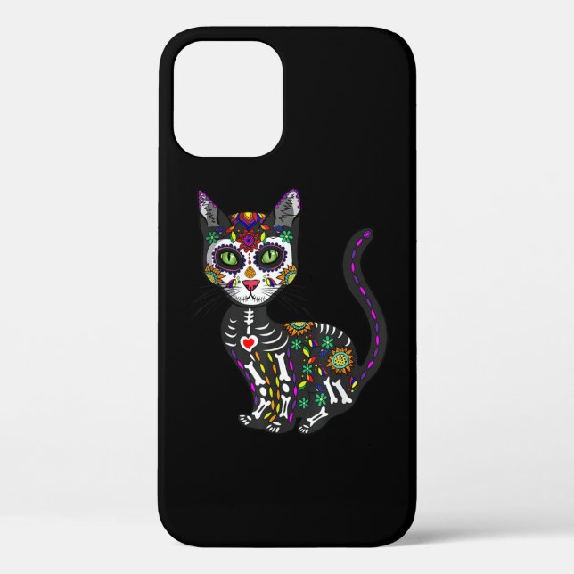Coques Case-Mate iPhone Crâne sucre Chat mexicain Halloween Jour De La Mor (Verso)