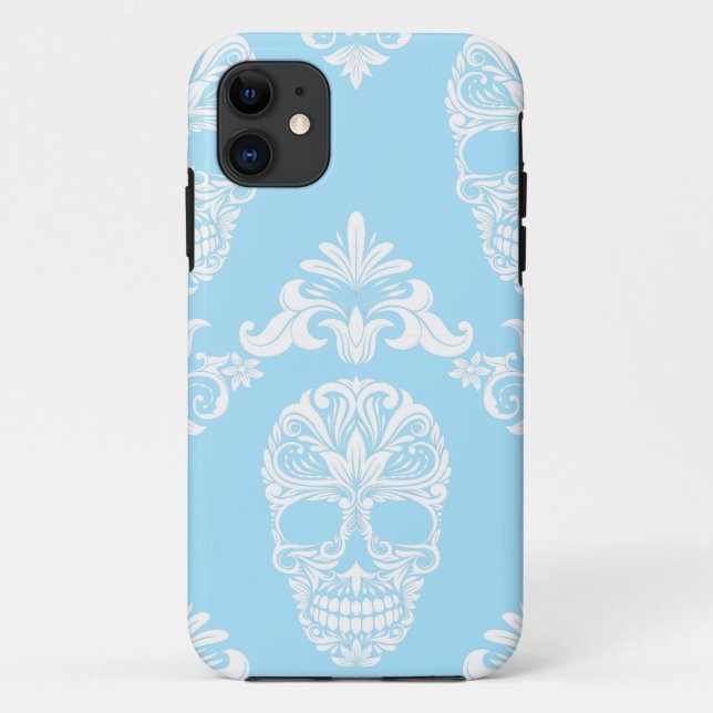 Coques Case-Mate iPhone crâne victorien bleu (Dos)