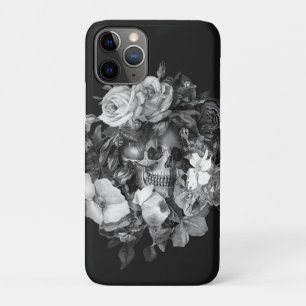 Case-Mate iPhone Case Crâne vintage floral noir et blanc personnalisable