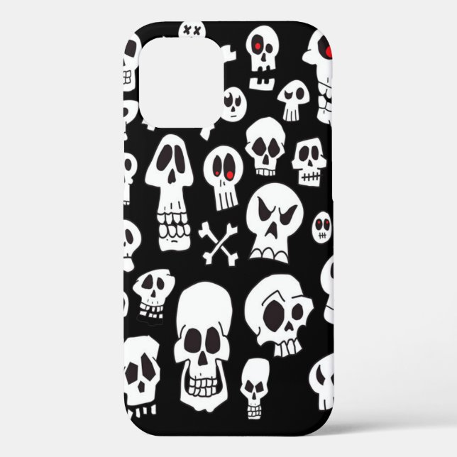 Coques Case-Mate iPhone Crânes de dessin amusants tirés à la main (Verso)