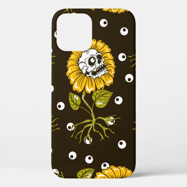 Coques Case-Mate iPhone crânes de tournesol sans couture motif (Verso)