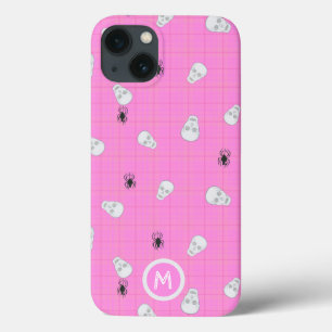 Case-Mate iPhone Case Crânes et araignées roses pour filles tartan d'Hal