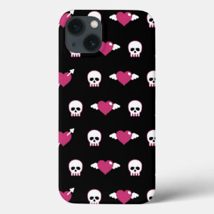 Etui iPhone 13 Crânes et coeurs