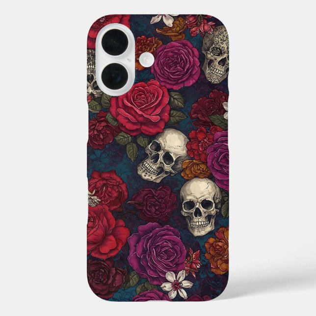 Coques Case-Mate iPhone Crânes et fleurs (Verso)