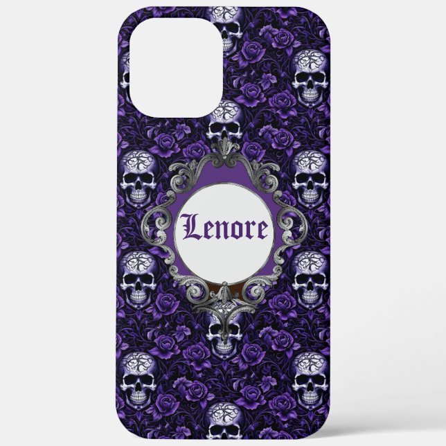 Coques Case-Mate iPhone Crânes et fleurs violettes (Verso)
