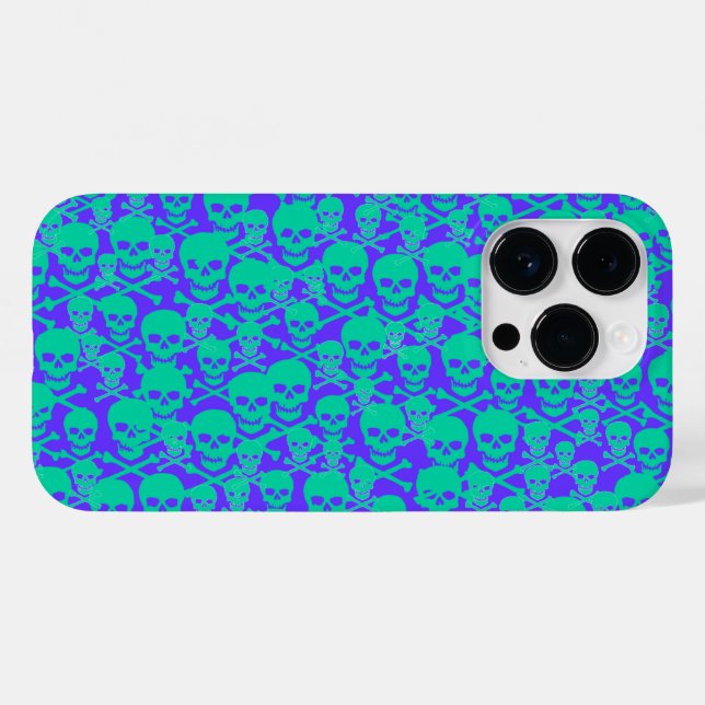 Coques Case-Mate iPhone Crânes et os croisés (Verso (horizontal))