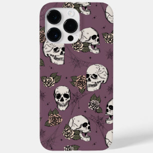 Coque Case-Mate iPhone Crânes pourpres vintages et Roses