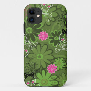 Coque Case-Mate iPhone Crânes punks Girly sur l'arrière - plan de Camo de