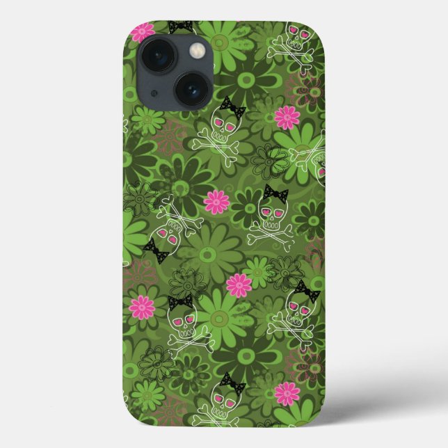 Coques Case-Mate iPhone Crânes punks Girly sur l'arrière - plan de Camo de (Verso)