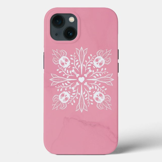 Coques Case-Mate iPhone Crânes roses Pastel Goth Kawaii Horreur mignonne (Verso)