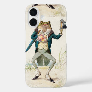 Coque Pour iPhone 16 Crapaud élégant victorien vintage en tenue de mati