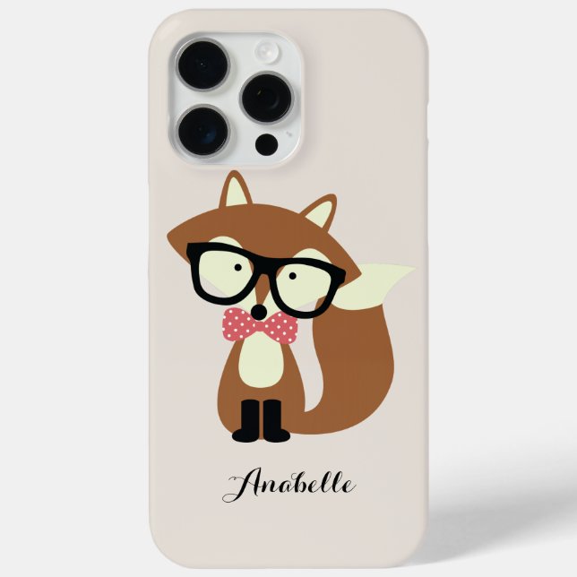 Coques Case-Mate iPhone Cravate et lunettes Hipster Brown Fox personnalisé (Verso)