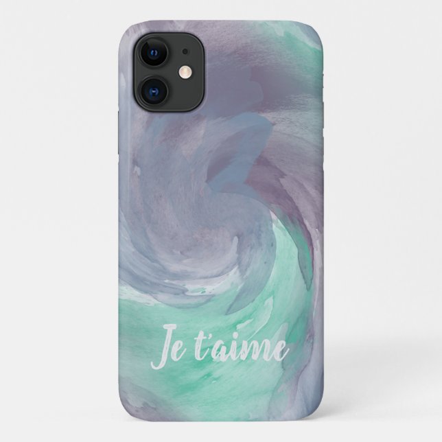 Coques Case-Mate iPhone Cravate-teinture violet vert peint Aquarelle dans  (Dos)