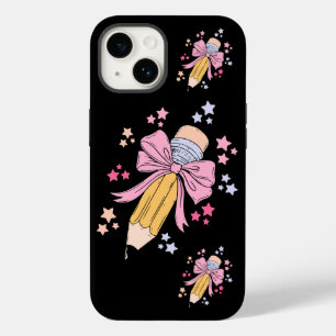 Coque Case-Mate iPhone Crayon Coquette Bow Pink Retour À L'École Enseigna