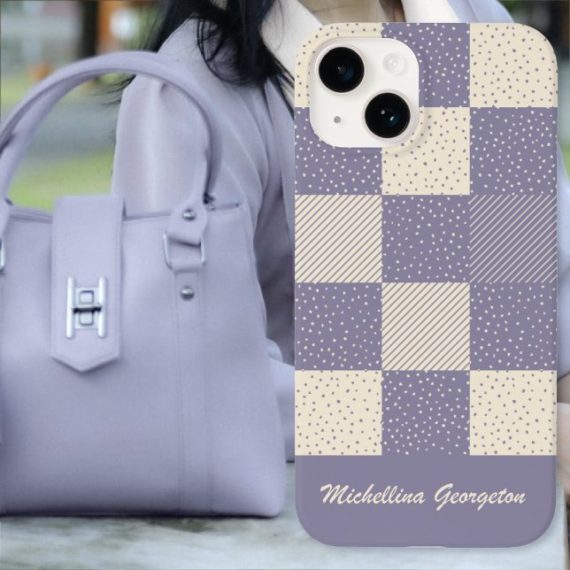 Coques Case-Mate iPhone Crazy Buffalo Check in Soft Purple and Cream (Crazy Buffalo Check in Soft Purple and Cream Case-Mate iPhone Case by Leapfroglisics Shop)