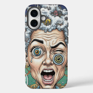 Coque Pour iPhone 16 Crazy Expression Caricature Téléphone Case-Unique