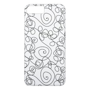 Coque Case-Mate Pour iPhone Crazy Spiral Lines noir + votre arrière - plan & i