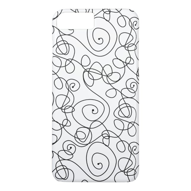 Coques Case-Mate iPhone Crazy Spiral Lines noir + votre arrière - plan & i (Dos)