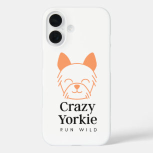 Coque Pour iPhone 16 Crazy Yorkie