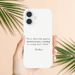 Coque Pour iPhone 16 Create Your Own Quote<br><div class="desc">Create your own quote iPhone case. Features your favorite inspirational quote,  song lyric,  funny saying,  bible verse or custom text in minimalist black and white typewriter style typography.</div>