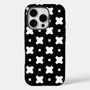 Coque iPhone 16 Pro Création de motifs chic en noir et blanc