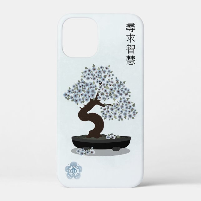 Coques Case-Mate iPhone Création graphique de bonsaï fleuri asiatique (Verso)