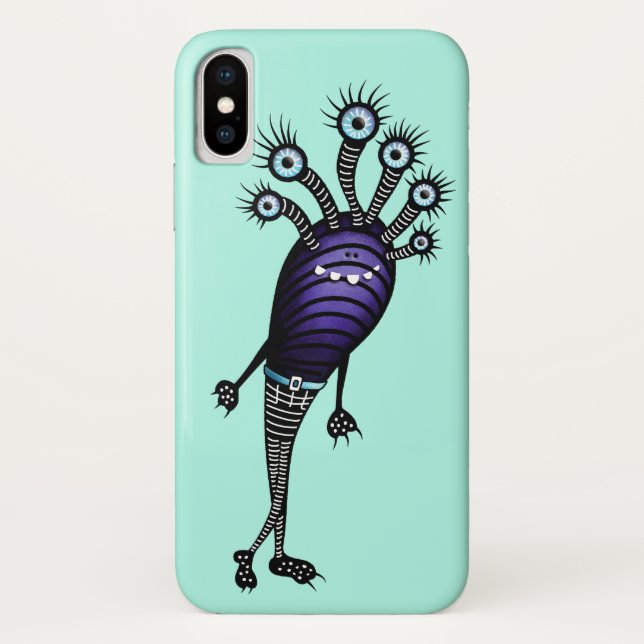 Coques Case-Mate iPhone Créature drôle de bande dessinée de monstre (Dos)
