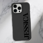 Coque iPhone 16 Pro Max Créer votre propre Matte Nom noir Monogramme<br><div class="desc">Créez votre propre coque iphone personnalisé avec un nom initial personnalisé dans la typographie moderne minimaliste de couleur noire mat.</div>