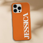 Coque iPhone 16 Pro Max Créez votre propre monogramme de nom orange<br><div class="desc">Créez votre propre coque iphone personnalisé avec nom initial personnalisé en couleur orange,  typographie moderne minimaliste.</div>