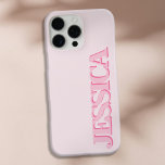 Coque iPhone 16 Pro Max Créez votre propre nom rose Monogramme<br><div class="desc">Créez votre propre coque iphone personnalisé avec un nom initial personnalisé en couleur rose moderne typographie minimaliste.</div>