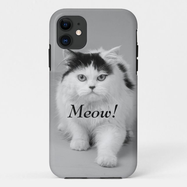 Coques Case-Mate iPhone Créez votre propre Photo Cat adorable noir et blan (Dos)
