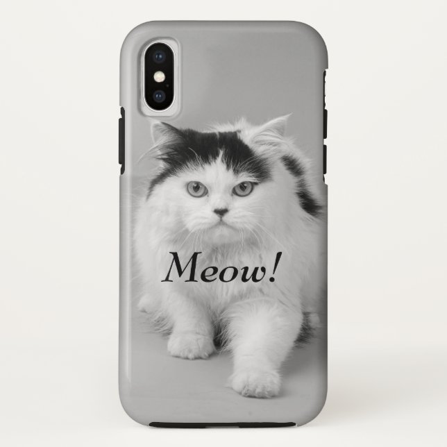 Coques Case-Mate iPhone Créez votre propre Photo Cat MYO noir et blanc (Dos)