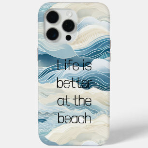 Coque Case-Mate iPhone Crème Bleue Mer Sable Océan Vagues