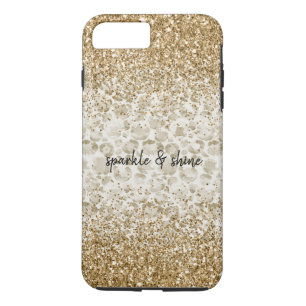 Case-Mate iPhone Case Crème Empreinte de léopard Glitzy Gold Sparkle